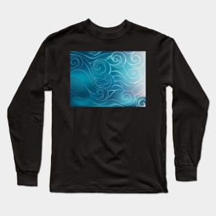 Blue Marine Background Long Sleeve T-Shirt